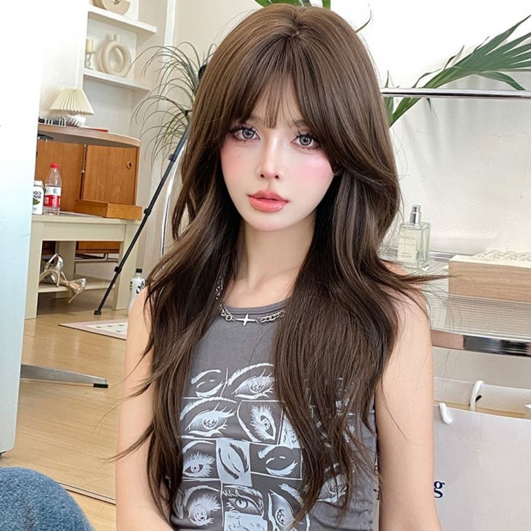 요기네 여성 웨이브 통가발 여자가발 긴머리 연출가발 패션가발 촬영가발