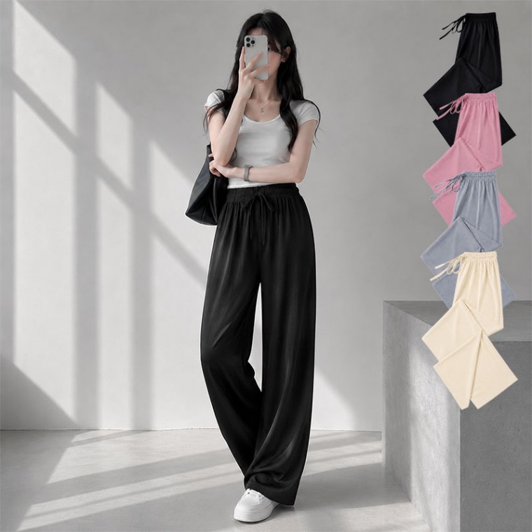 여성 데일리 스림핏 주름 밴딩 팬츠 BM-490