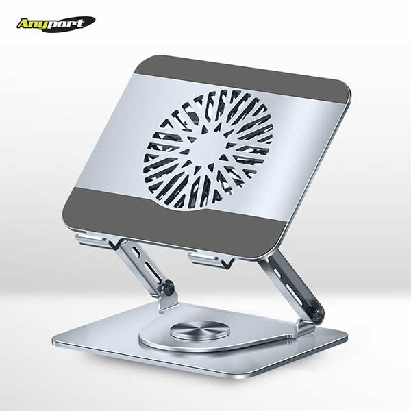 애니포트 NT1 Airfold Pro 360도 회전형 접이식 탈부착 쿨링팬 노트북거치대 실리콘패드 17인치이하사용